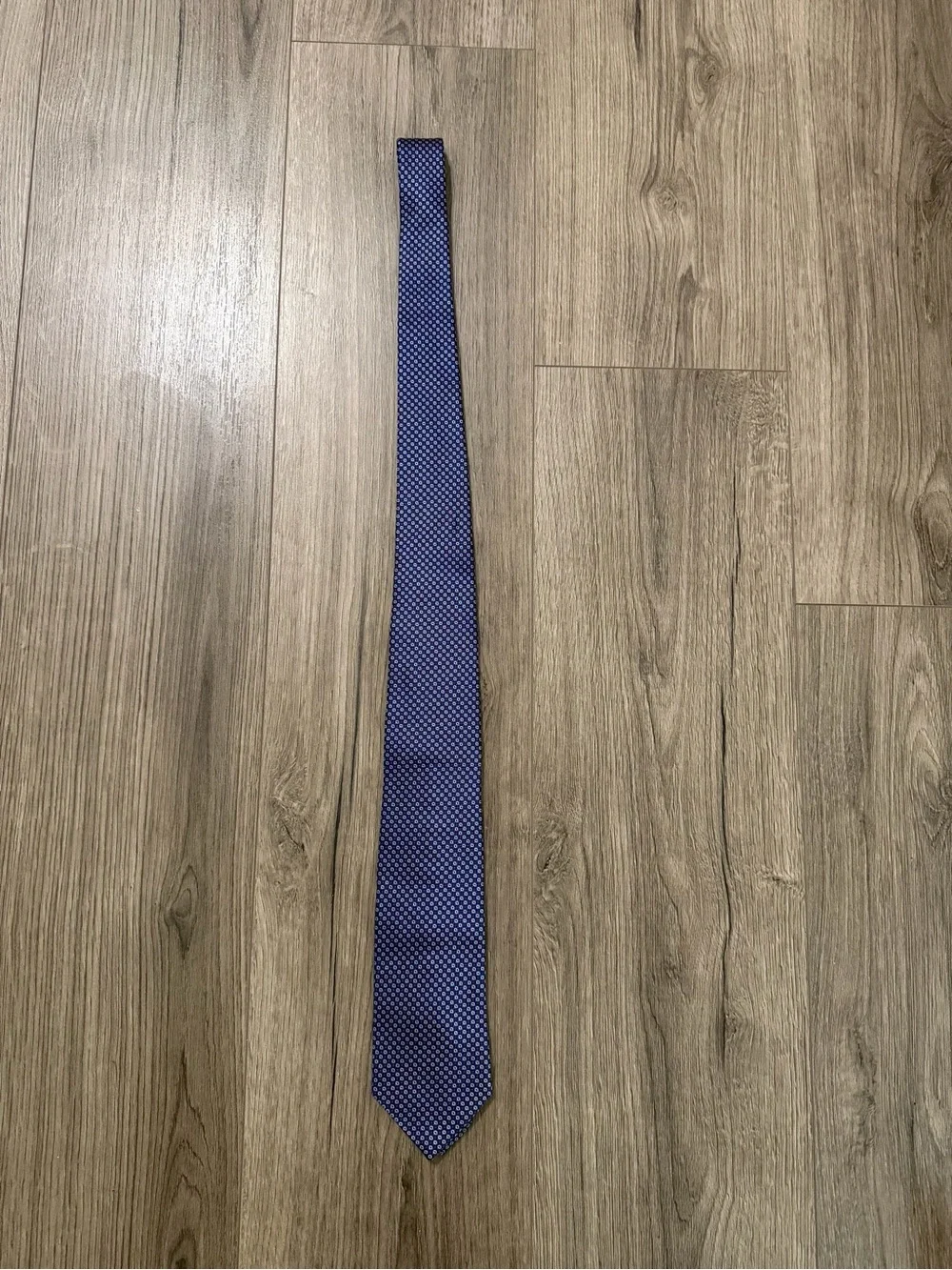 Yves Saint Laurent Navy Blue Microdot Silk Tie